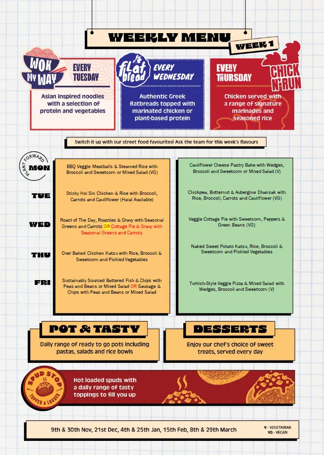 Autumn Lunch Menu Week 1